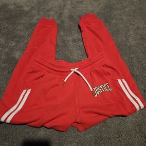 Justice Vibrant Red Kids Joggers